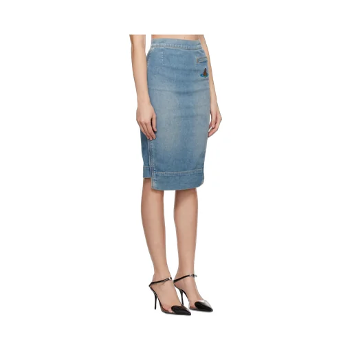 Vivienne Westwood Orb Logo Embroidered Asymmetric Skirt