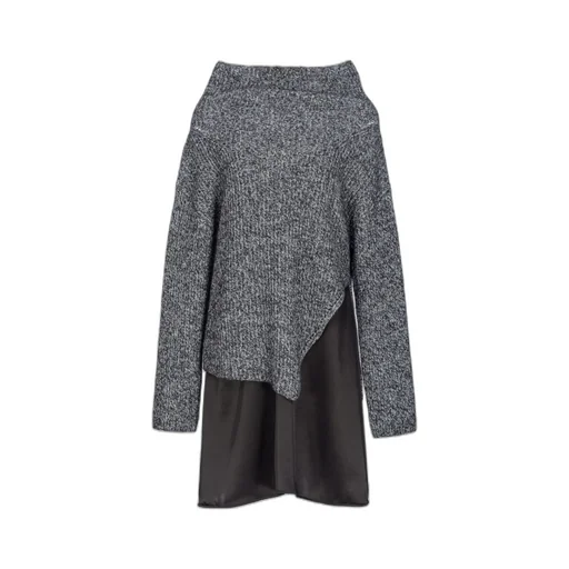 Pinko High-Neck Layered Knitted Dress