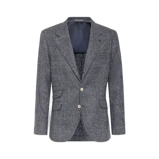 Single-Breasted Checked Blazer