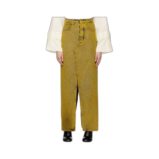 Mm6 Maison Margiela Straight Hem Denim Maxi Skirt