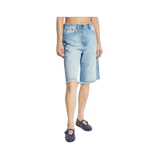 Belt-Loop Denim Shorts