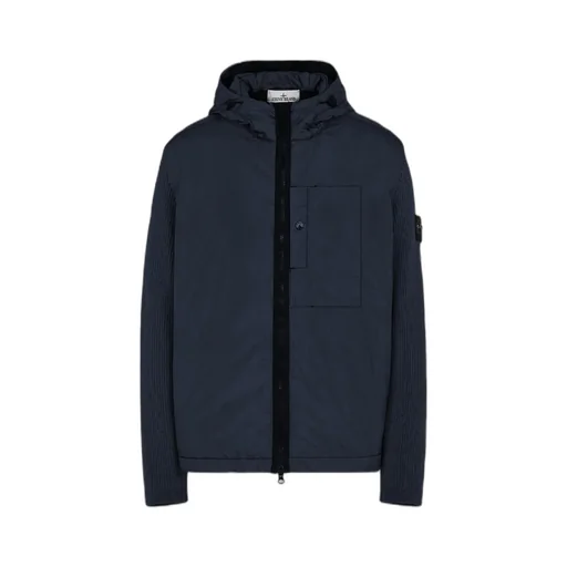 Stone Island Panelled Zip-Up Hooded Jacket
