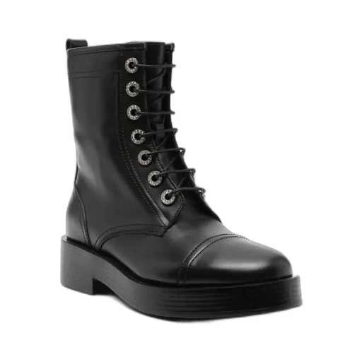 Casadei Round Toe Zipped Lace-Up Boots
