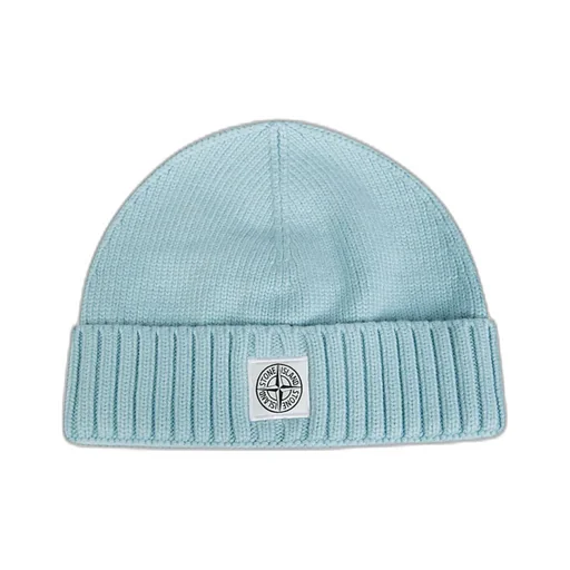 Stone Island Junior Logo Patch Ribbed Beanie