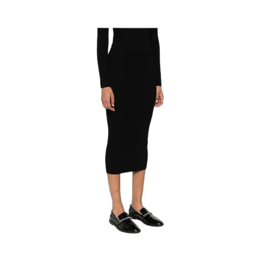 Ribbed-Knit Midi Skirt