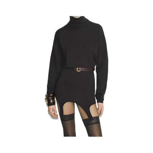 Saint Laurent Turtleneck Garter Jumper