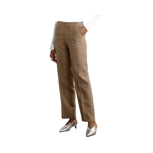 Check Straight Casual Pants