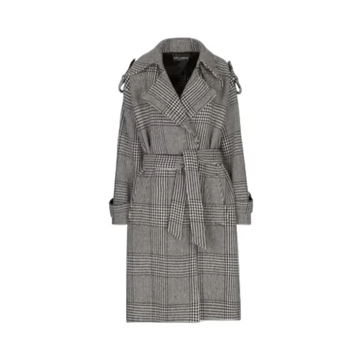 Dolce & Gabbana Houndstooth Check Trench Coat