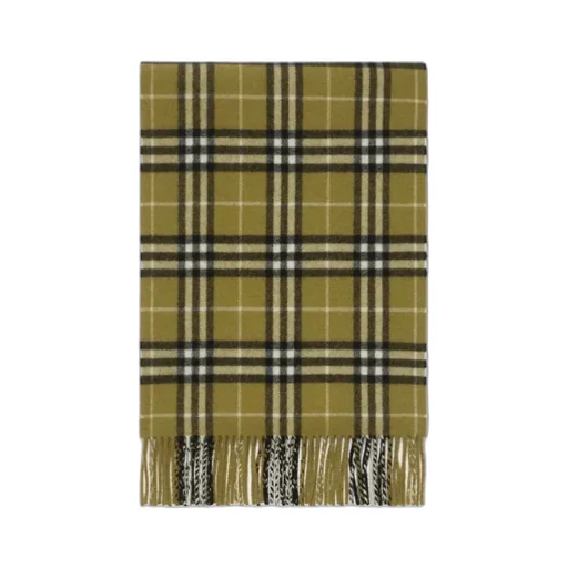 Burberry Checked Fringed-Edge Scarf