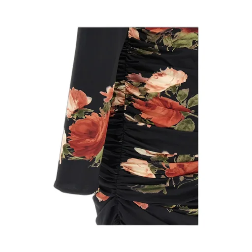 Magda Butrym Floral-Printed Draped Mini Dress