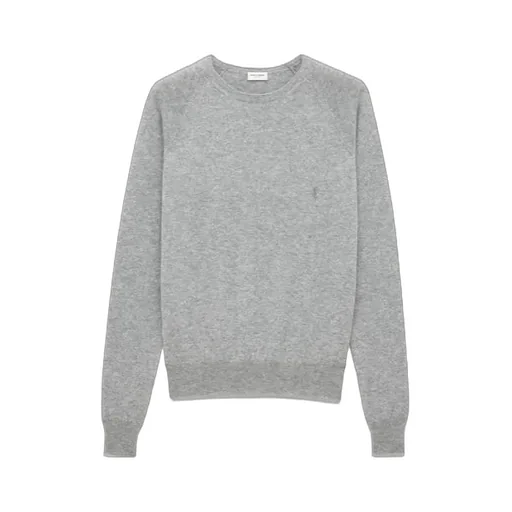 Saint Laurent Logo Embroidered Crewneck Sweatshirt