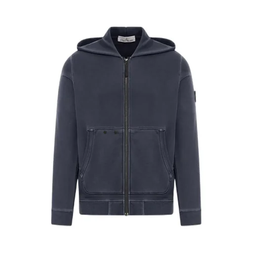 Stone Island Logo-Patch Zip-Up Hoodie