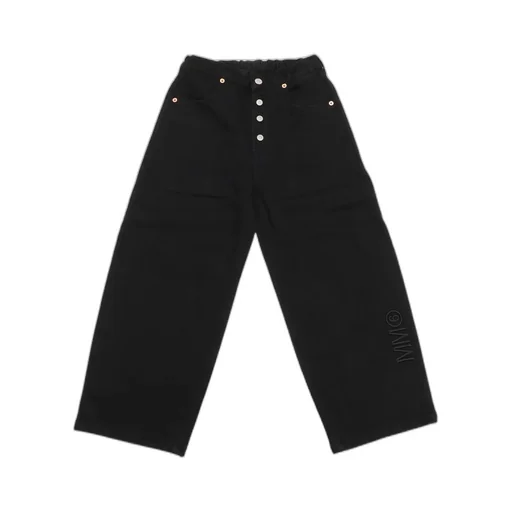 Mm6 Maison Margiela Kids Logo Embroidered Straight Leg Jeans