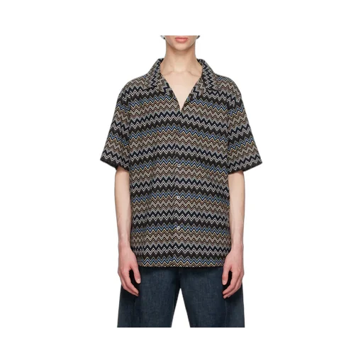 Missoni Zigzag Bowling-Cut Knitted Shirt