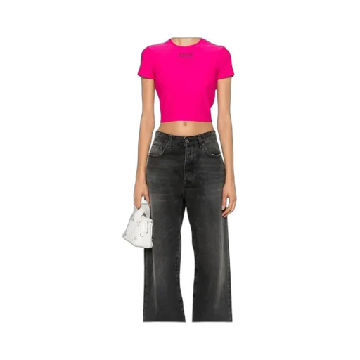 Logo-Print Cropped T-Shirt