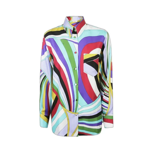 Abstract-Print Silk Shirt