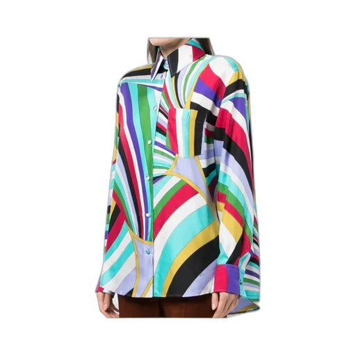 Abstract-Print Silk Shirt