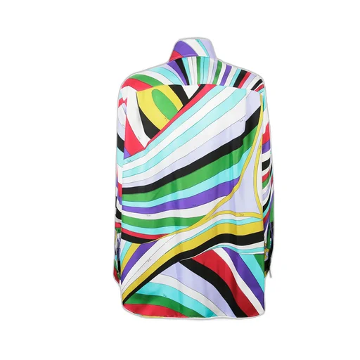 Abstract-Print Silk Shirt