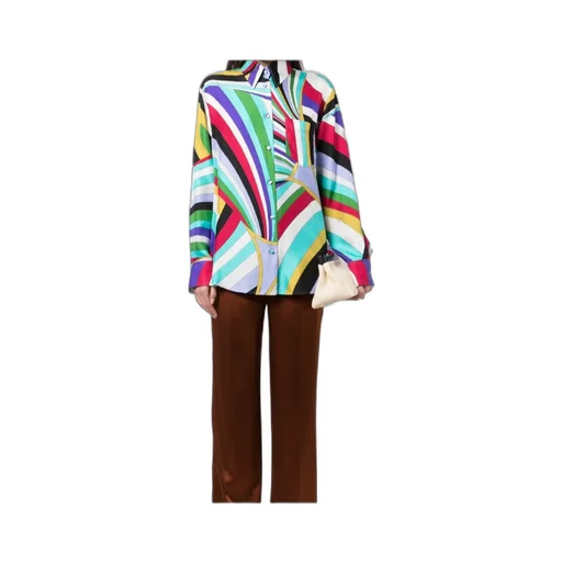 Abstract-Print Silk Shirt