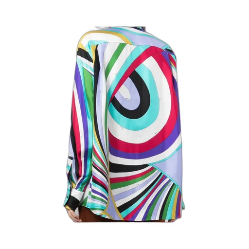 Abstract-Print Silk Shirt