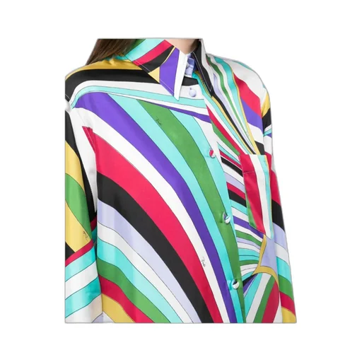 Abstract-Print Silk Shirt