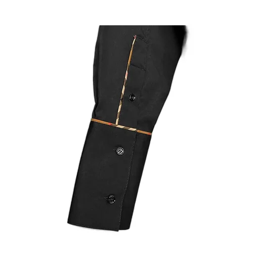 Check Trim Stretch Cotton Shirt Dress