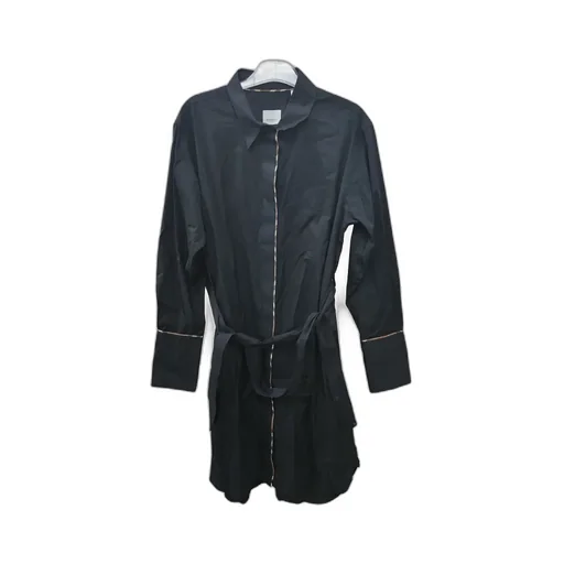 Check Trim Stretch Cotton Shirt Dress