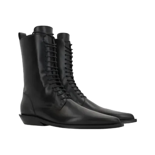 Pointed Lace-Up Boots