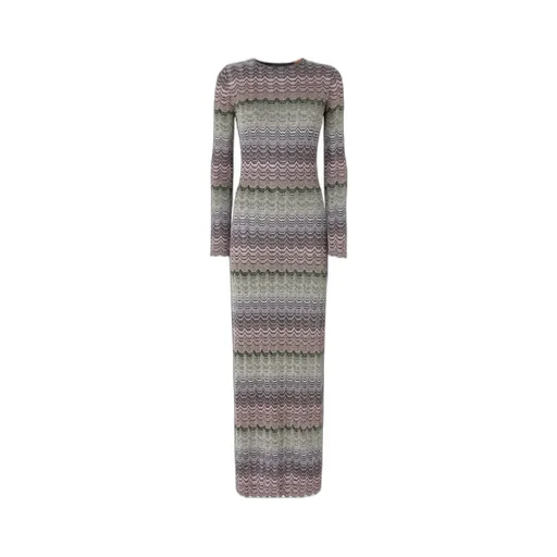 Missoni Greek-Motif Open-Back Knitted Maxi Dress