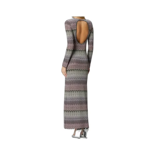 Missoni Greek-Motif Open-Back Knitted Maxi Dress