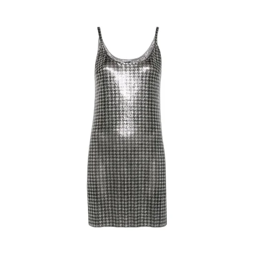 Paco Rabanne Houndstooth Printed Sleeveless Mini Dress