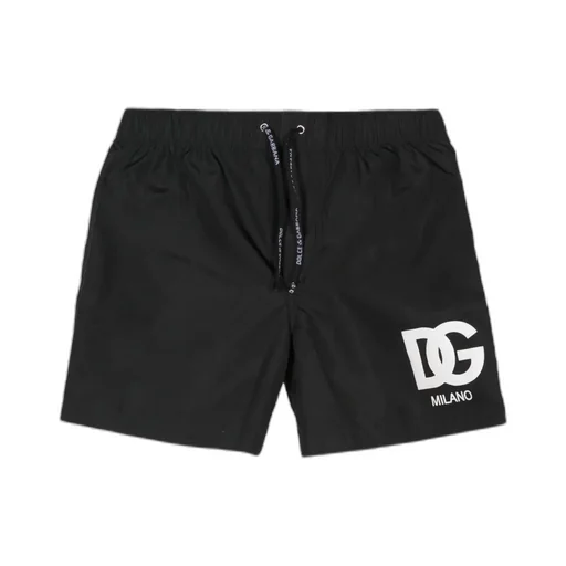 Dolce & Gabbana Kids Logo Printed Drawstring Swim Shorts