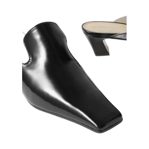 Khaite Square-Toe Heeled Mules