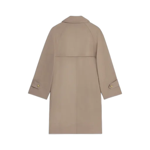 Trench Coat In Wool Gabardine And Cotton