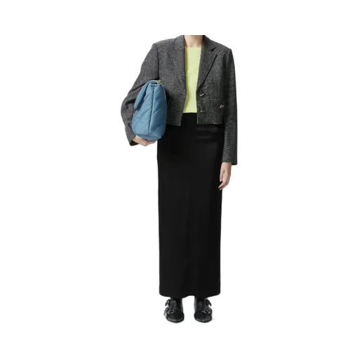 Pinko Rear Slit Long Satin Skirt