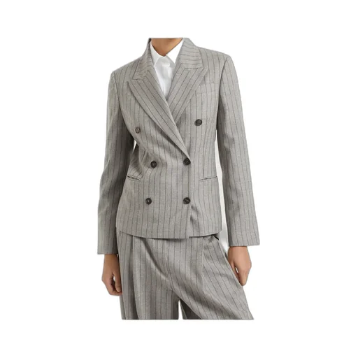 Brunello Cucinelli Double Breasted Pinstriped Jacket