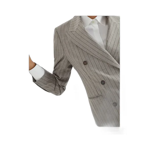 Brunello Cucinelli Double Breasted Pinstriped Jacket