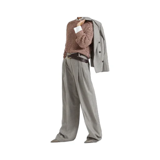 Brunello Cucinelli Double Breasted Pinstriped Jacket