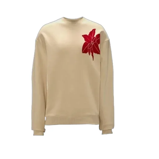 Floral-Motif Crew-Neck Sweatshirt