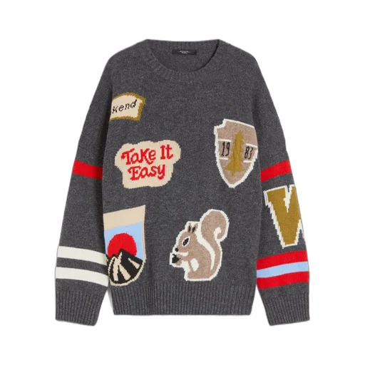 Weekend Max Mara Logo Intarsia Crewneck Jumper
