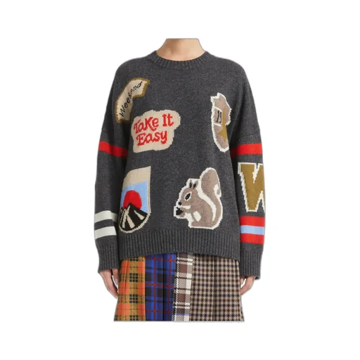 Weekend Max Mara Logo Intarsia Crewneck Jumper