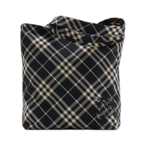 Burberry Checkered Logo Embroidered Tote Bag