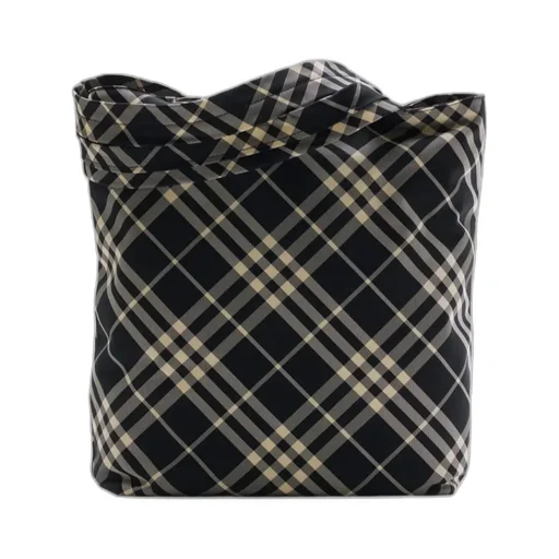 Burberry Checkered Logo Embroidered Tote Bag