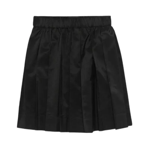 Elasticated-Waist Pleated Mini Skirt