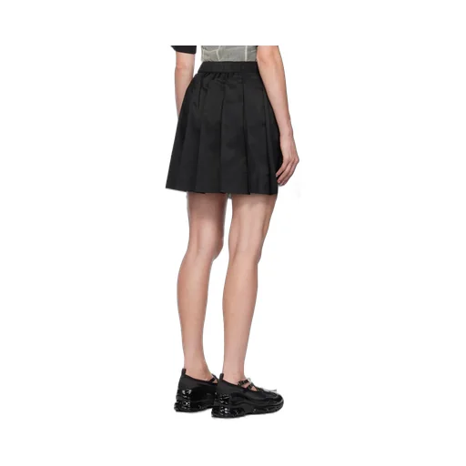 Elasticated-Waist Pleated Mini Skirt
