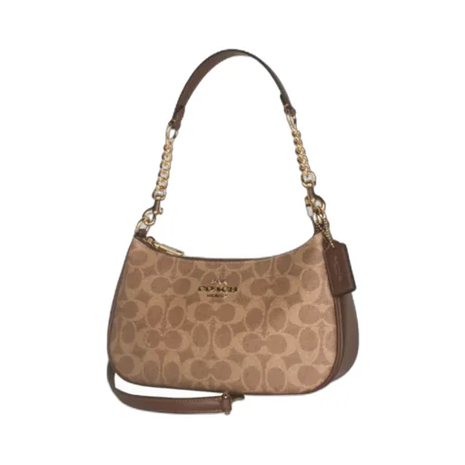 Logo Zipper Shoulder Bag