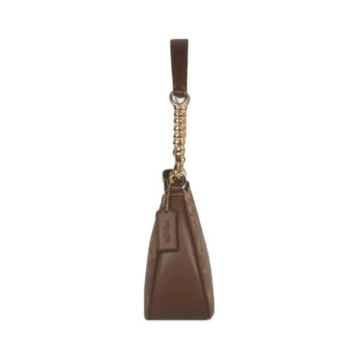 Logo Zipper Shoulder Bag