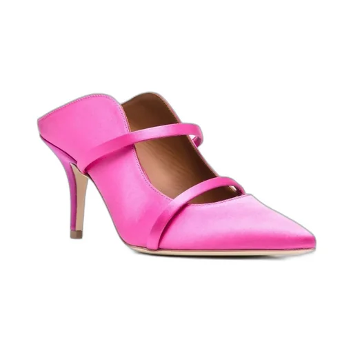 Satin Finish Pointed Toe Mules