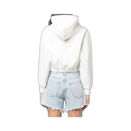 Logo-Print Cropped Hoodie