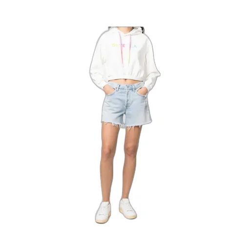Logo-Print Cropped Hoodie